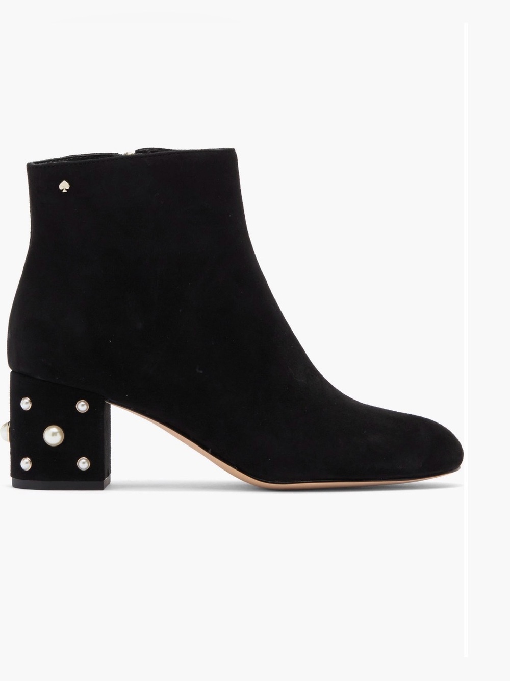 Kate Spade New York taraji taux pearl block heel bootie black NWOT Size 6